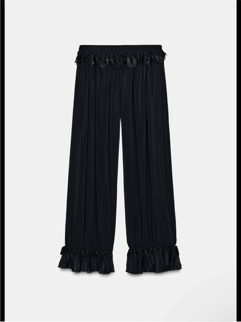 ZARA SHEER NEW LACE TRIM SAROUEL TROUSERS